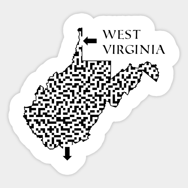 State of West Virginia Maze Sticker by gorff